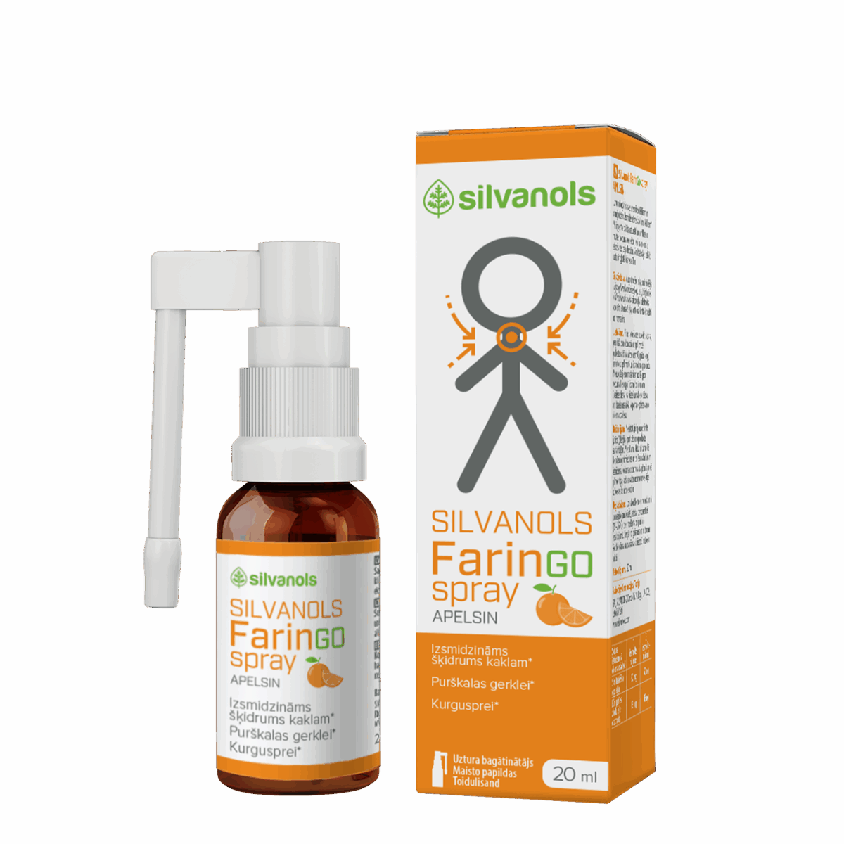 SILVANOLS FARINGOSPRAY APELSIN 20ml